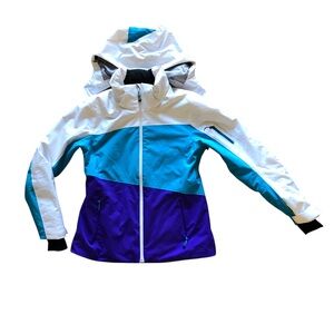 Obermeyer White, Teal & Purple Ski Jacket